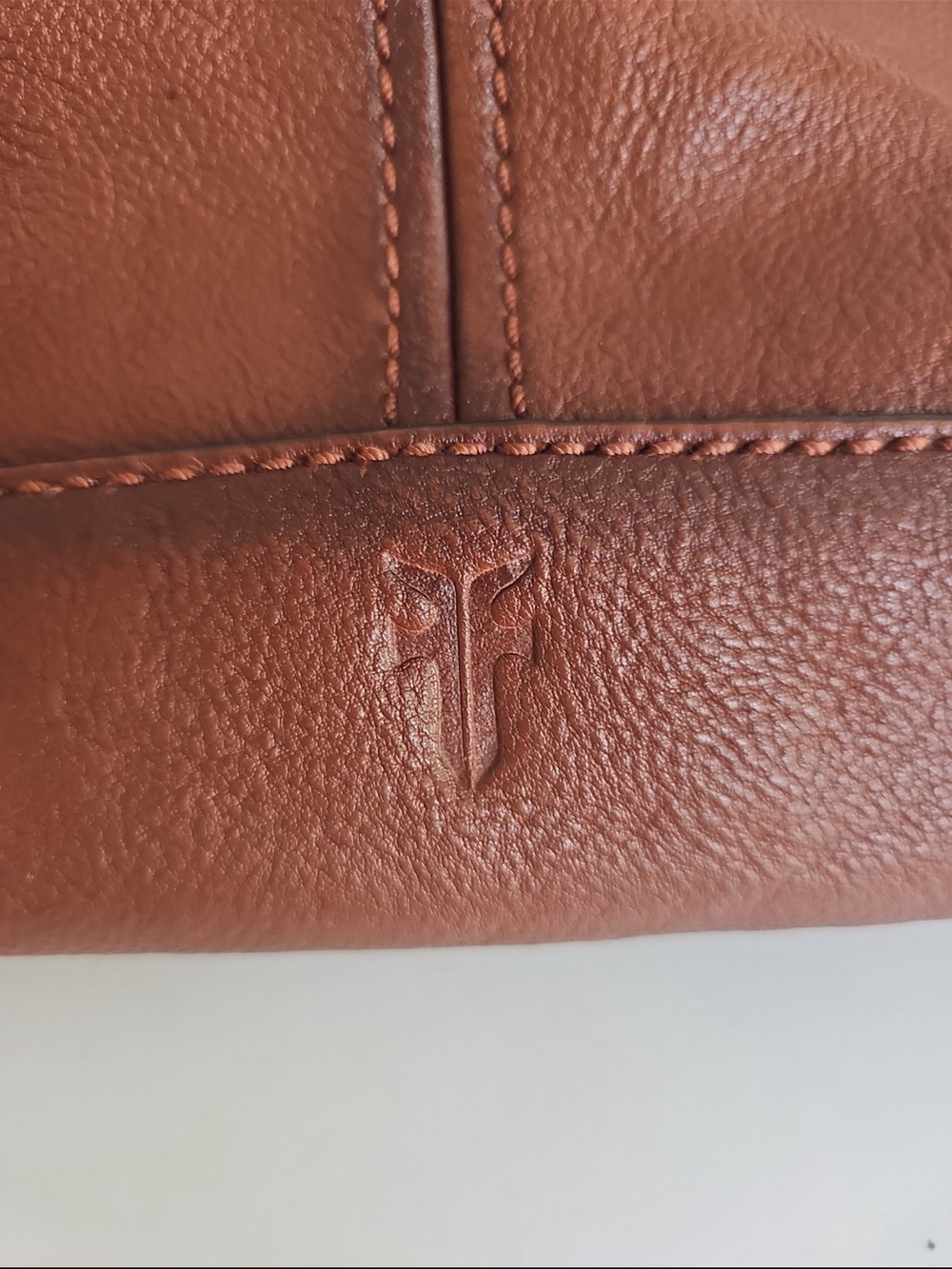 Frye Ring Dome Genuine Leather Satchel W/ Adjustable Crossbody Strap - Picture 9 of 9